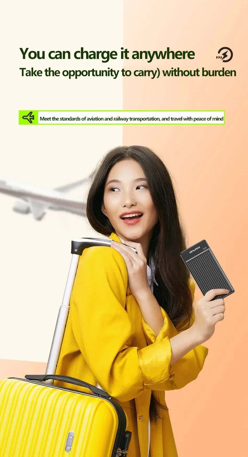 Awei P88K Portable Power Bank 10000mAh for Sale in Pakistan