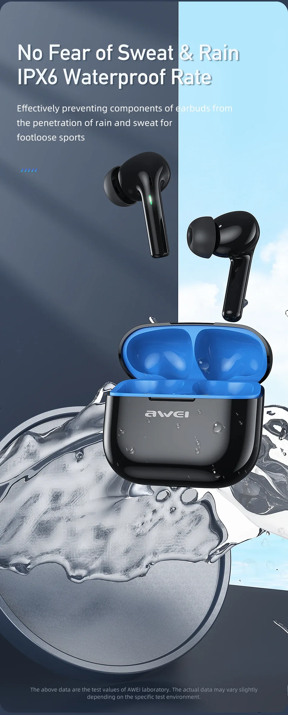 Awei T1 Pro True Sports Earbuds With Charging Case for Sale in Pakistan