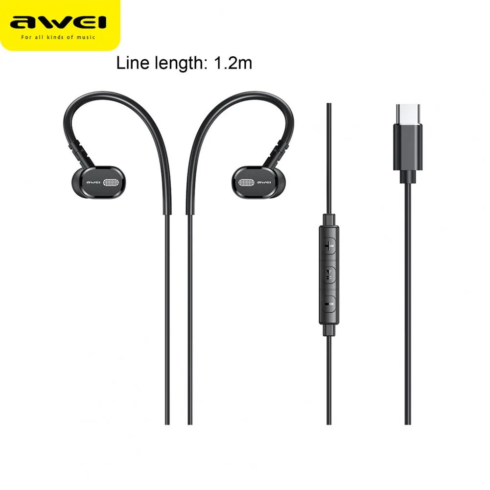 Awei TC-6 Wired Earphone Type-C Handsfree for Sale in Pakistan