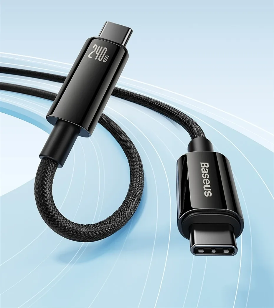 Baseus 240W Tungsten Gold Fast Charge Data Cable Type-C to Type-C for Sale in Pakistan