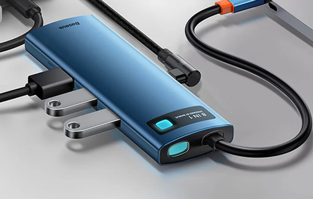 Baseus 8-in-1 Hub Adapter USB-C to 3x USB 3.0 + HDMI + USB-C PD 4K HD for Sale in Pakistan