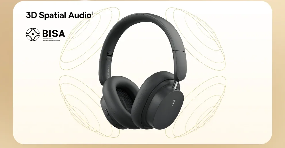 Baseus Bowie D05 Wireless Headphone Bluetooth 5.3 Earphone HIFI Stereo Headset 40mm Driver Foldable Over Ear Headphone 70H Time for Sale in Pakistan