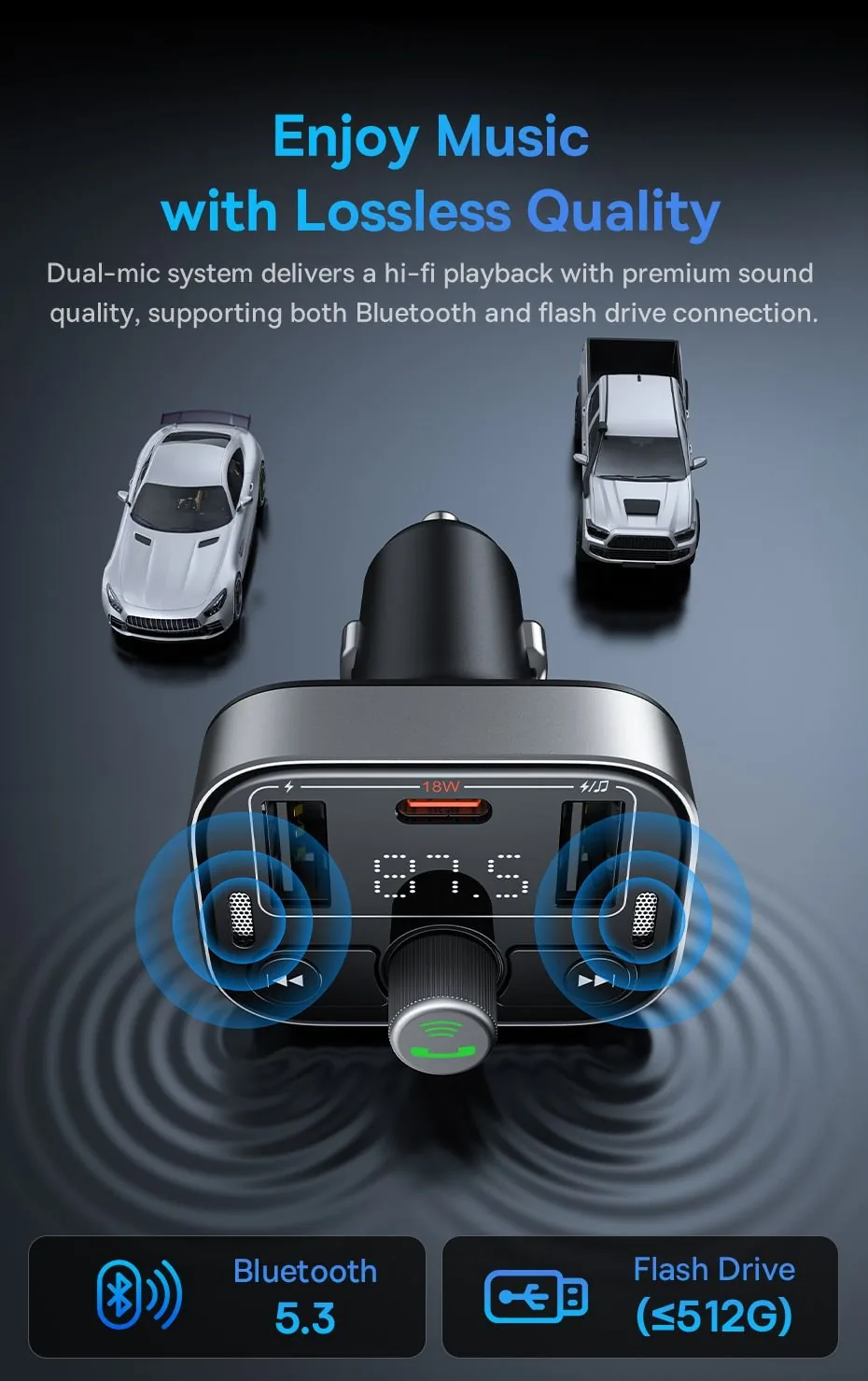 Baseus Car FM Transmitter S-09 Pro Series Black for Sale in Pakistan