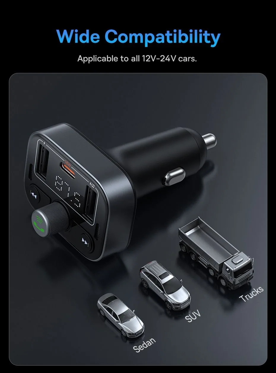 Baseus Car FM Transmitter S-09 Pro Series Black for Sale in Pakistan