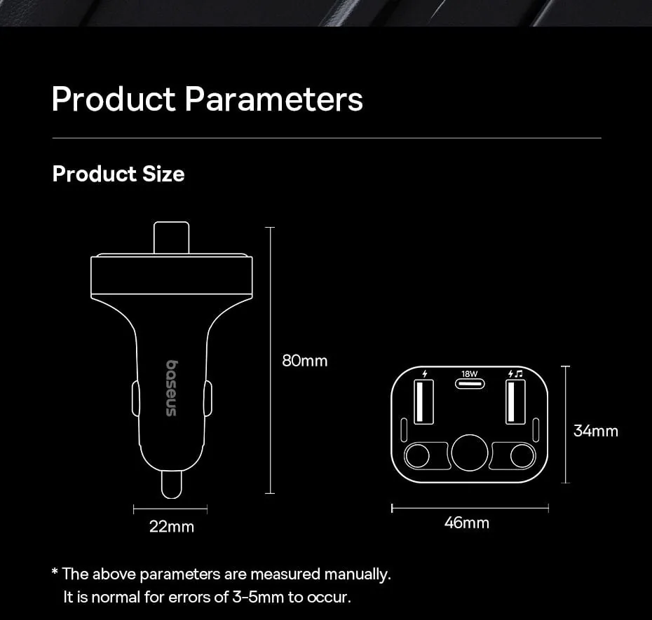 Baseus Car FM Transmitter S-09 Pro Series Black for Sale in Pakistan