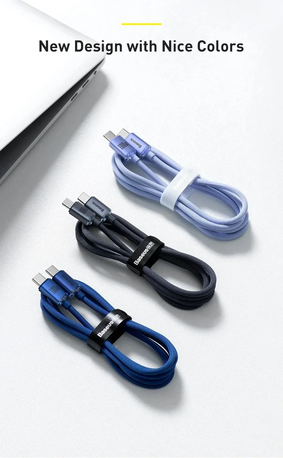 Baseus Crystal Shine Series Fast Charging Cable USB-C to USB-C 100W for Sale in Pakistan