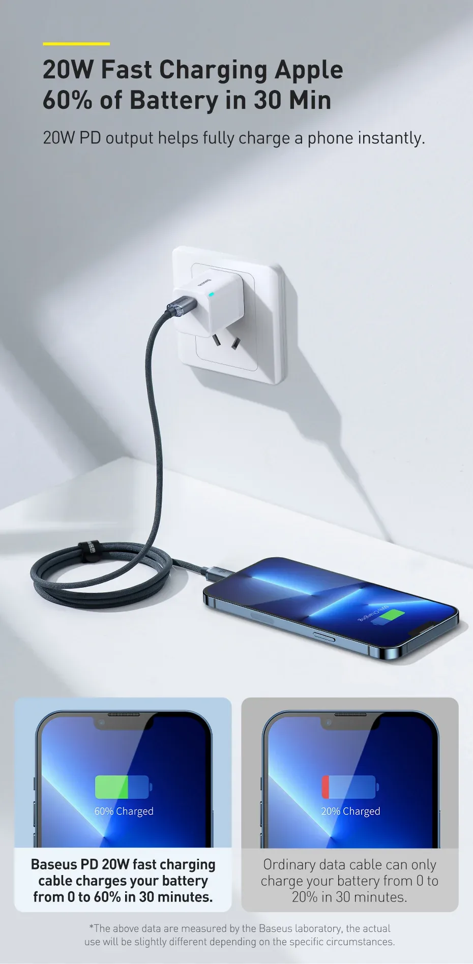 Baseus Crystal Shine Series USB-C To Lightning 20W Fast Charging Data Cable for Sale in Pakistan