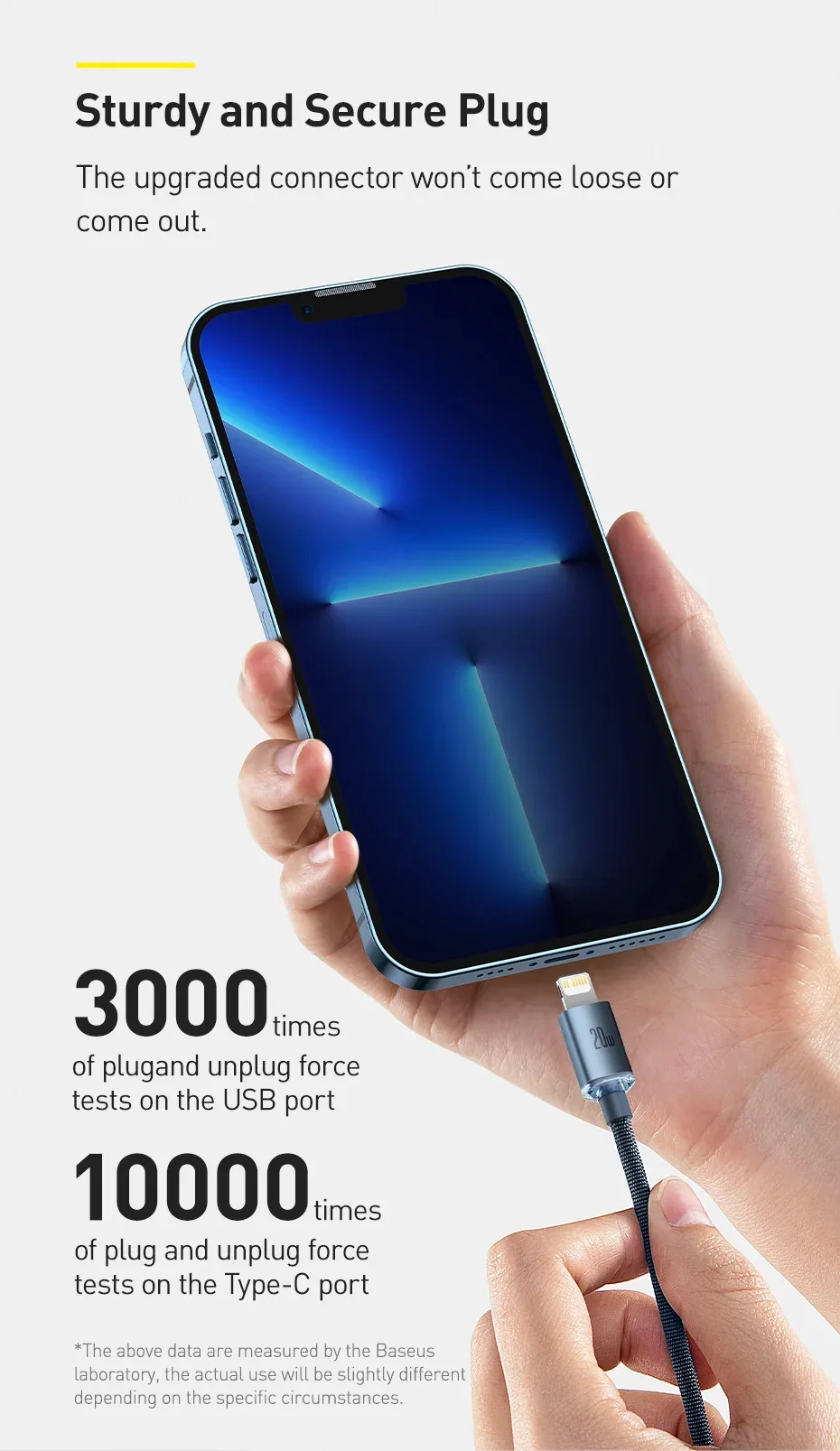 Baseus Crystal Shine Series USB-C To Lightning 20W Fast Charging Data Cable for Sale in Pakistan