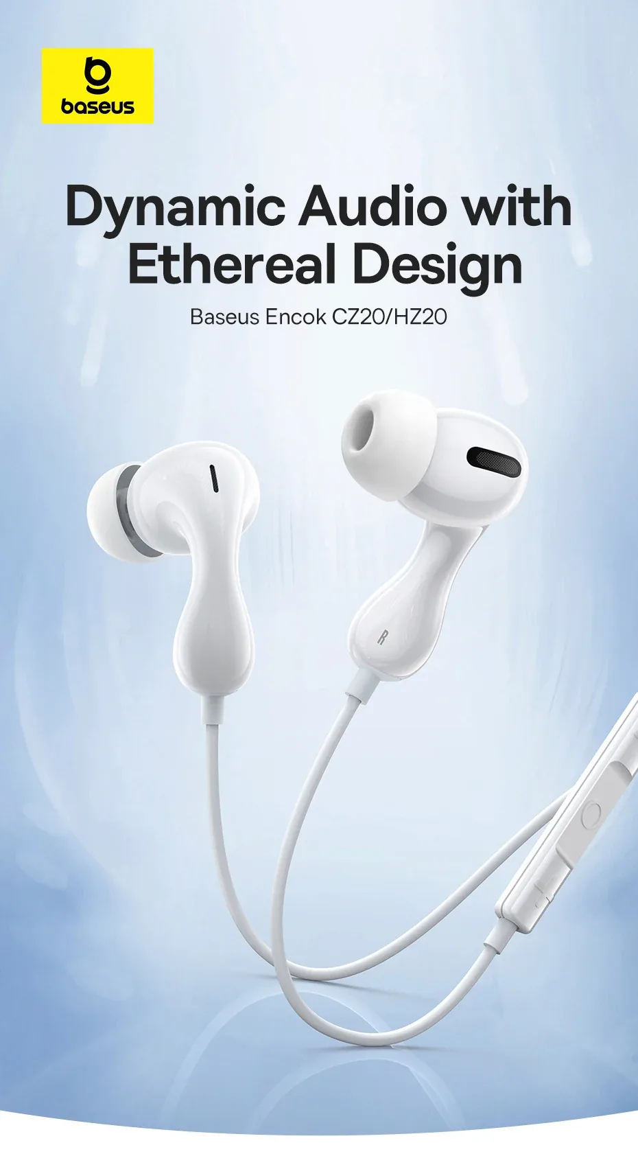 Baseus CZ20 Wired Earphone USB-C Black for Sale in Pakistan