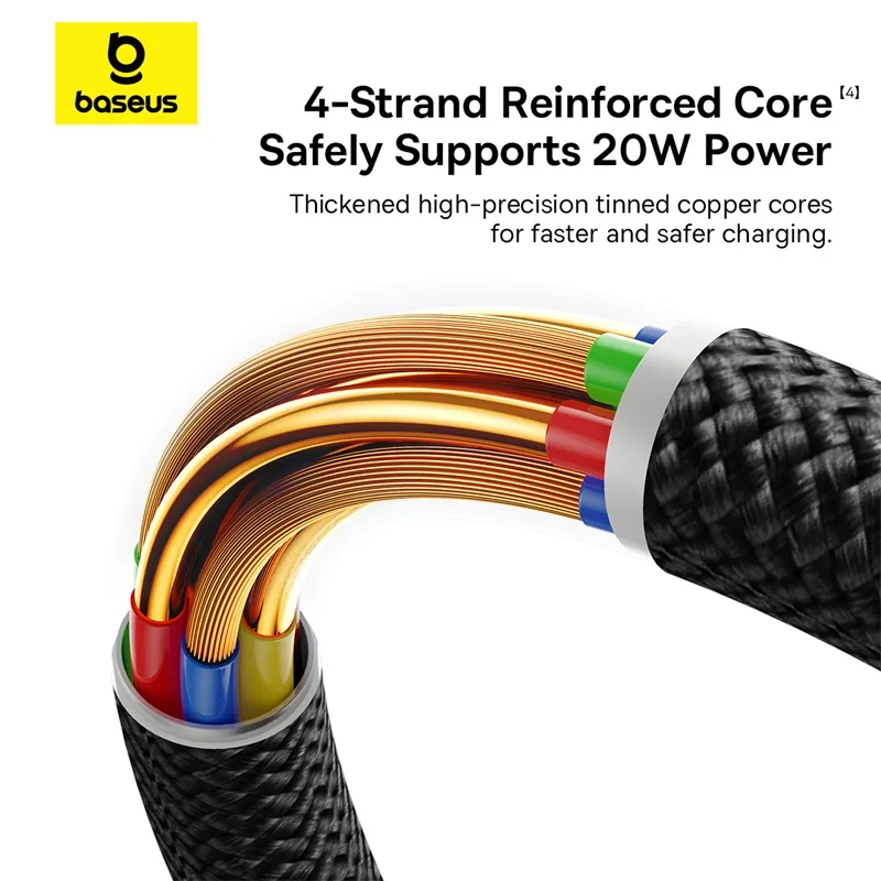 Baseus Dura Series Fast Charging Cable Type-C to iP 20W 2m Red+Black for Sale in Pakistan