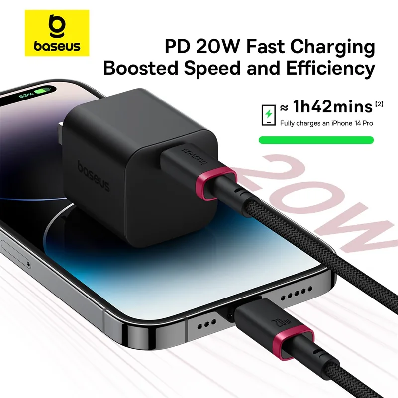 Baseus Dura Series Fast Charging Cable Type-C to iP 20W 2m Red+Black for Sale in Pakistan