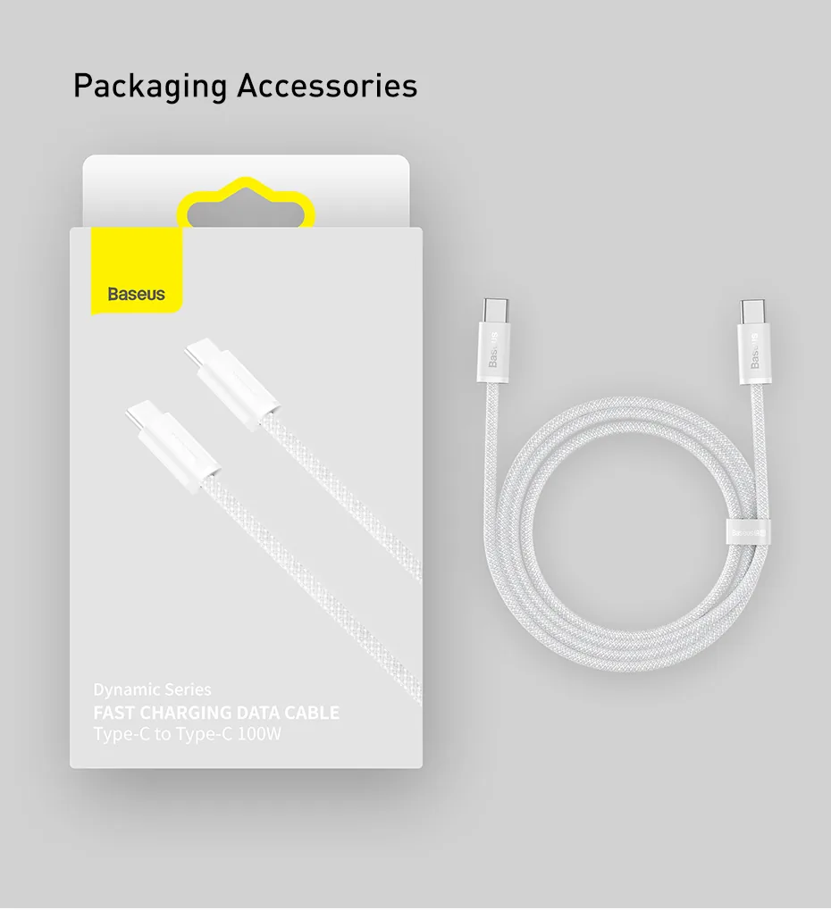 Baseus Dynamic Series Fast Charging Cable USB-C to USB-C 100W for Sale in Pakistan