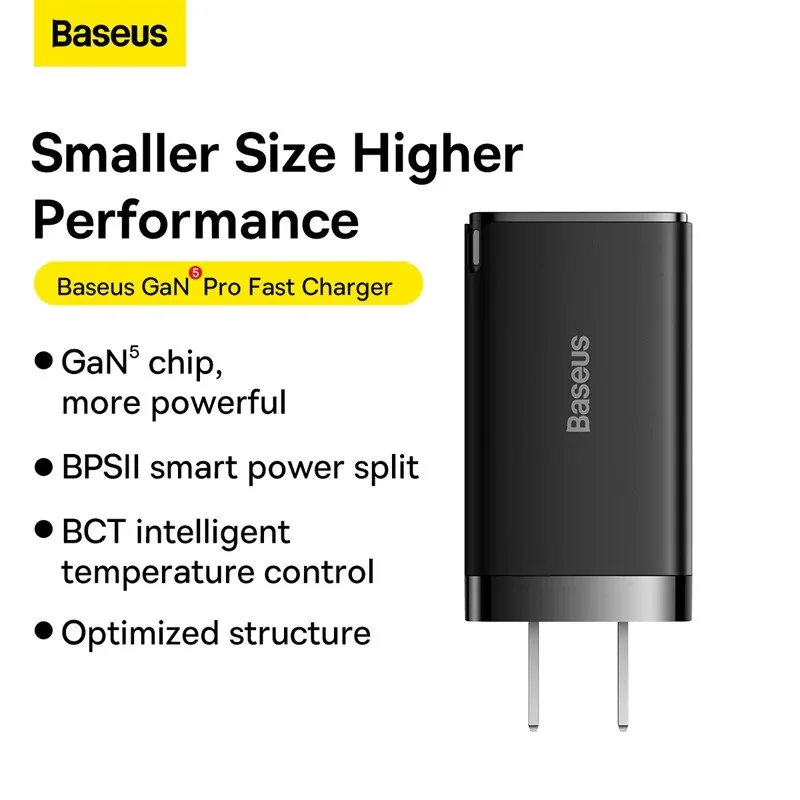 Baseus GaN5 Pro Fast Charger 2C+U 65W CN for Sale in Pakistan