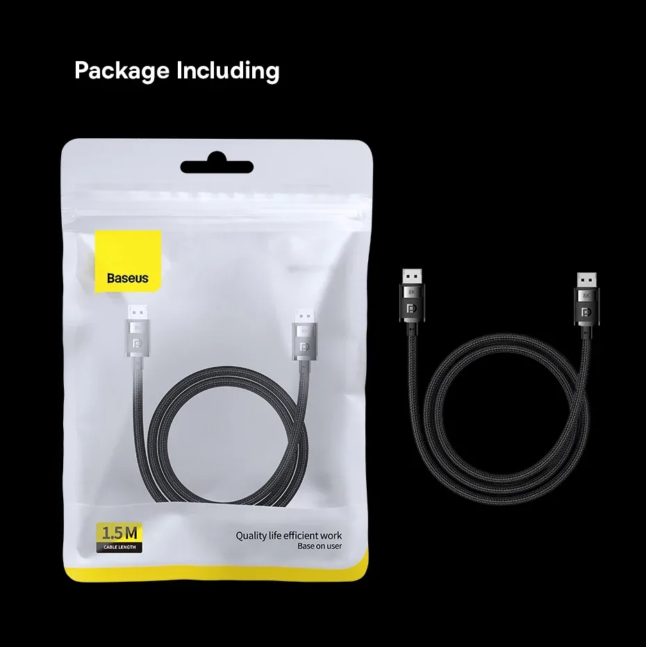 Baseus High Definition Series 8K DP to DP Adapter Cable for Sale in Pakistan