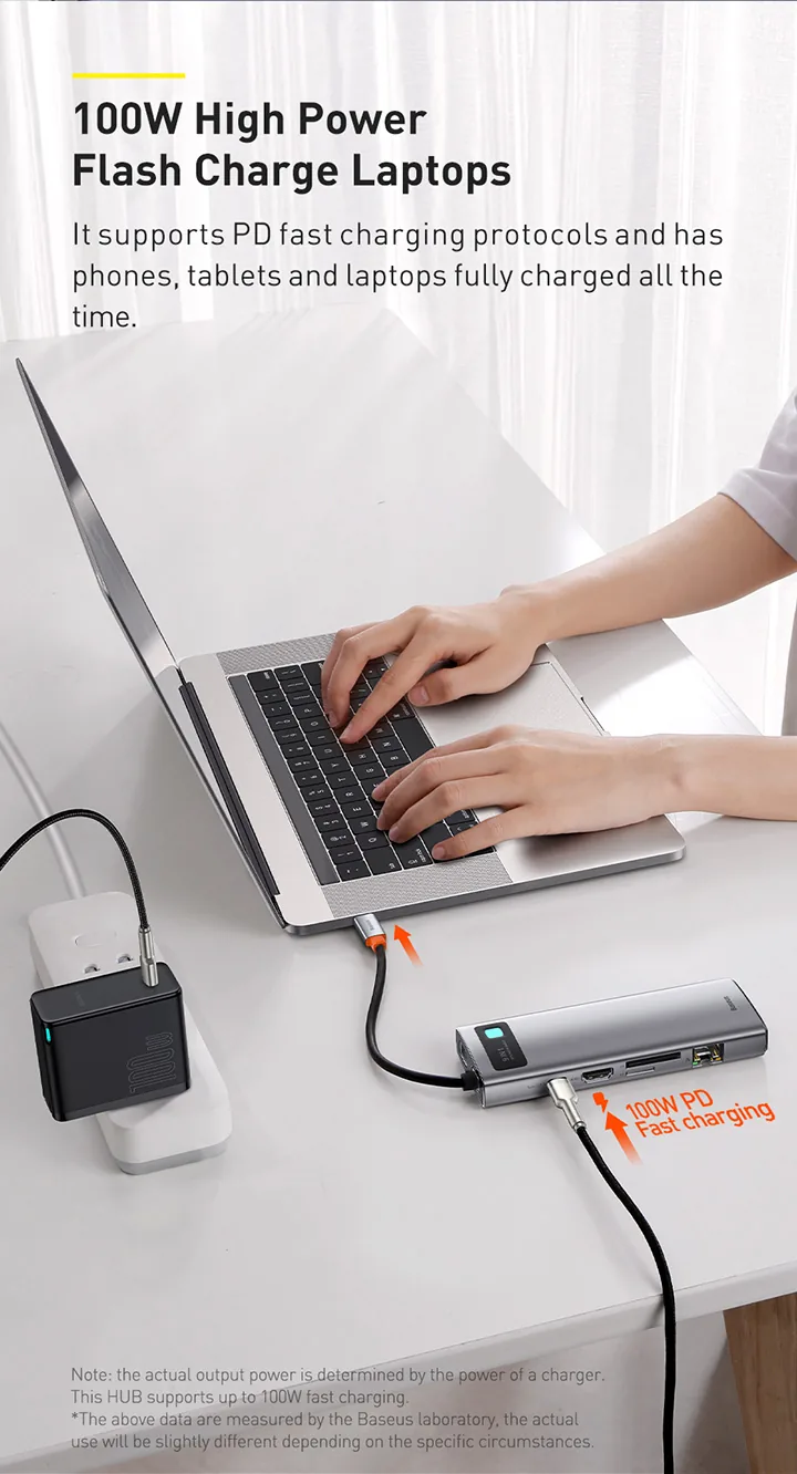 Baseus Metal Gleam Series 9 in 1 Multifunctional Type-C HUB Docking Station â CAHUB-CU0G for Sale in Pakistan