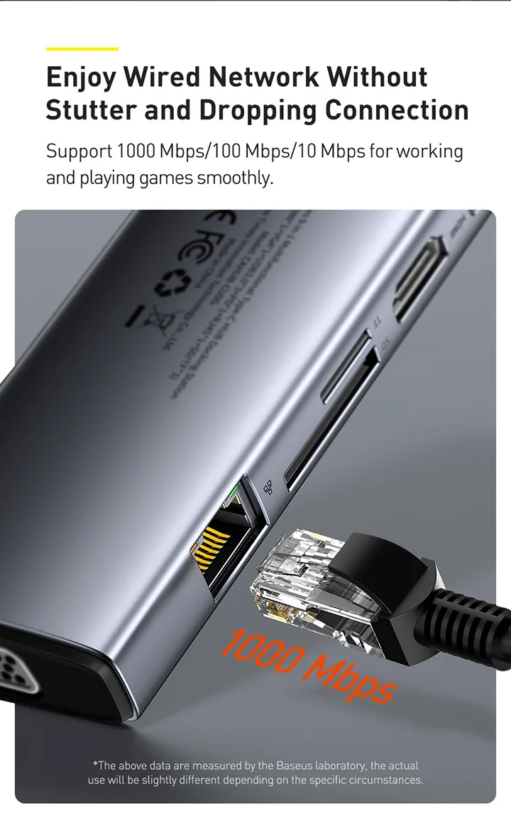 Baseus Metal Gleam Series 9 in 1 Multifunctional Type-C HUB Docking Station â CAHUB-CU0G for Sale in Pakistan