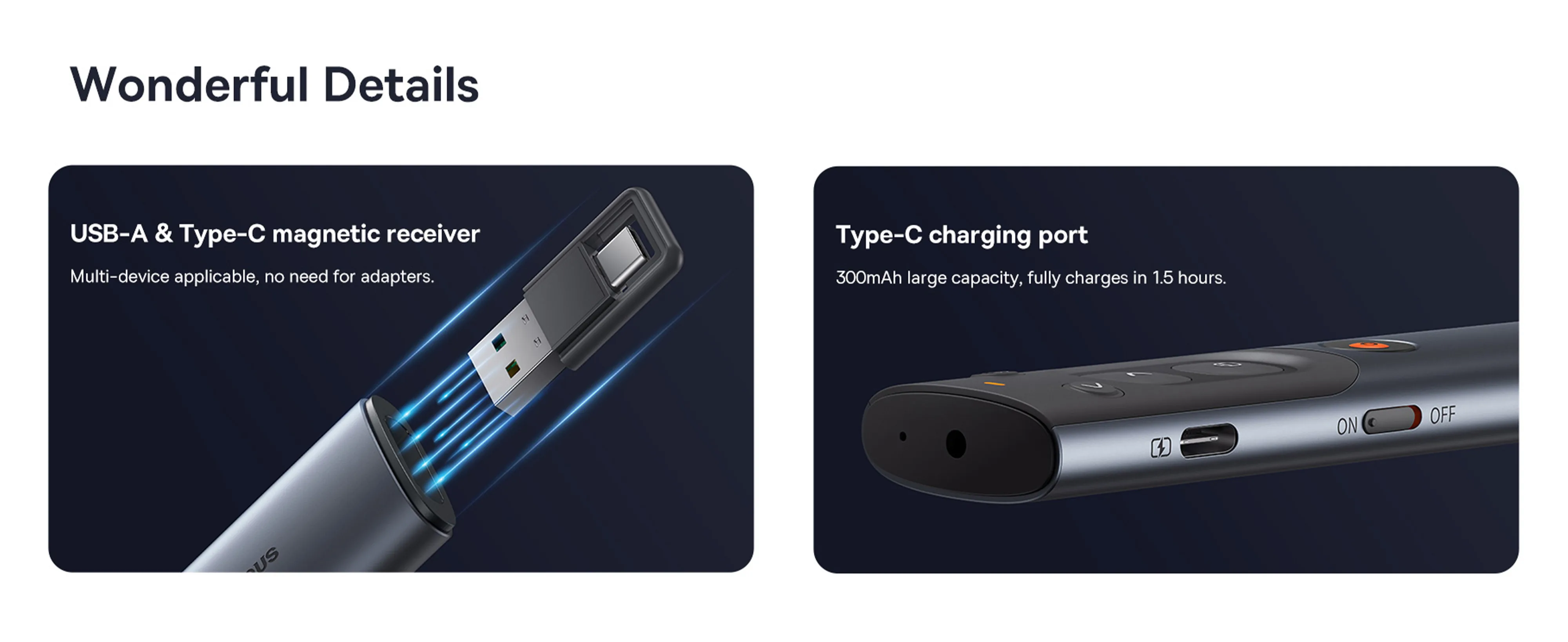 Baseus Orange Dot AI Wireless Presenter (Red Laser) for Sale in Pakistan