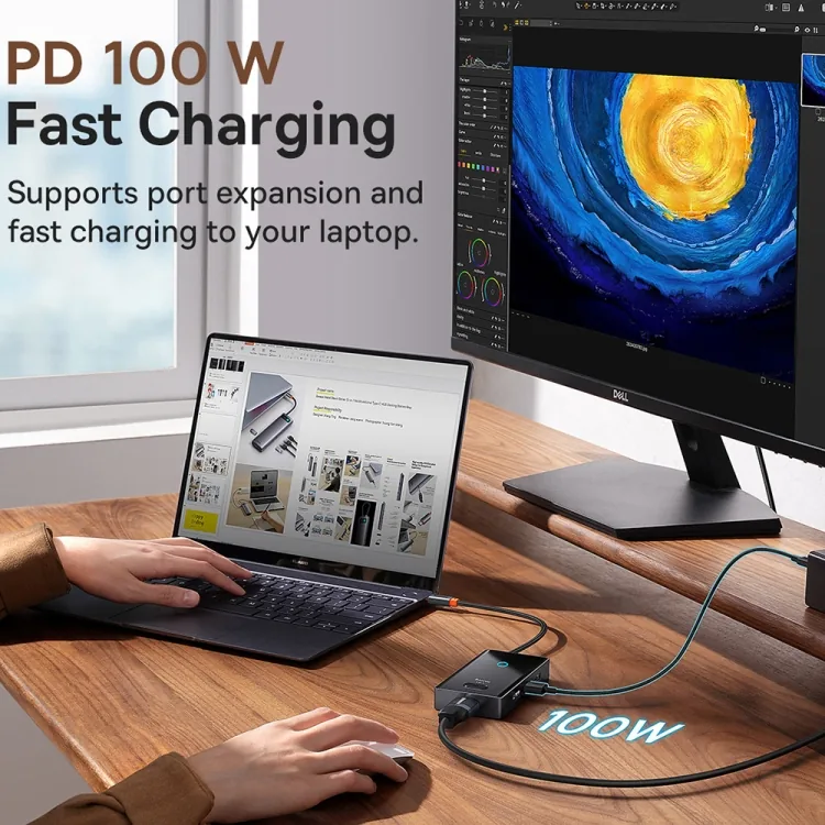 Baseus PioneerJoy 5-Port Type-C HUB Adapter Gray for Sale in Pakistan