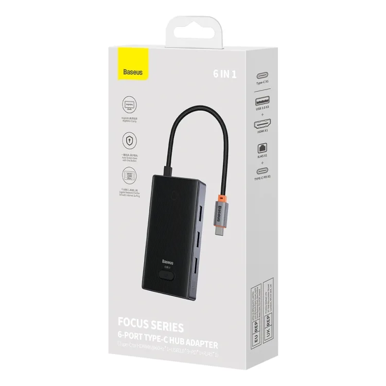 Baseus PioneerJoy 6-Port Type-C HUB Adapter for Sale in Pakistan