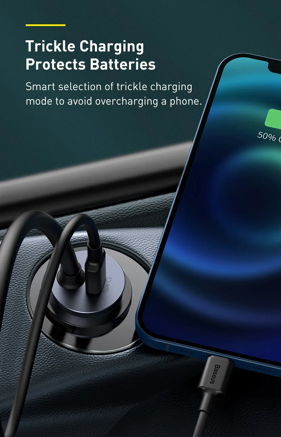 Baseus Share Together 120W PPS Quick Car Charger 2C+2U for Sale in Pakistan