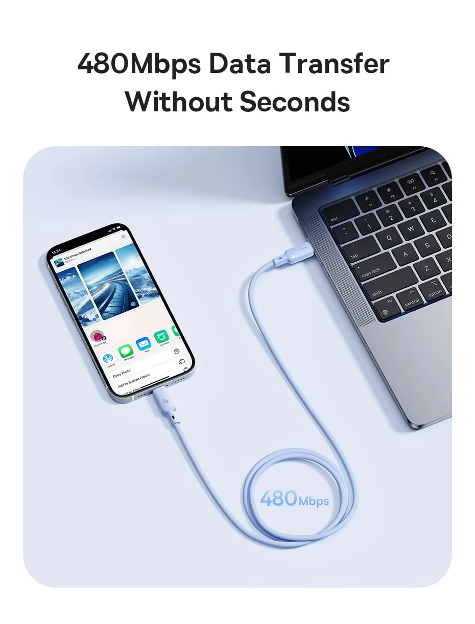 Baseus Silky Series Fast Charging Cable Type-C to IP 20W Moon White for Sale in Pakistan
