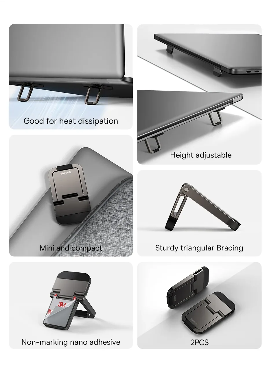 Baseus Slim Laptop Kickstand (2 PCS) Black for Sale in Pakistan