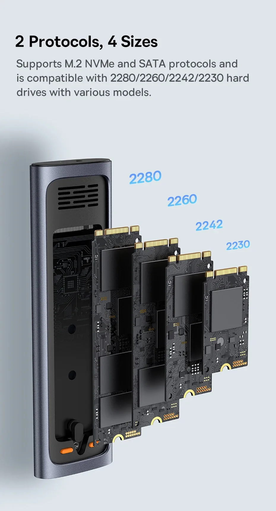 Baseus SSD Enclosure FlyJoy Series (M.2 NVMe and SATA) for Sale in Pakistan