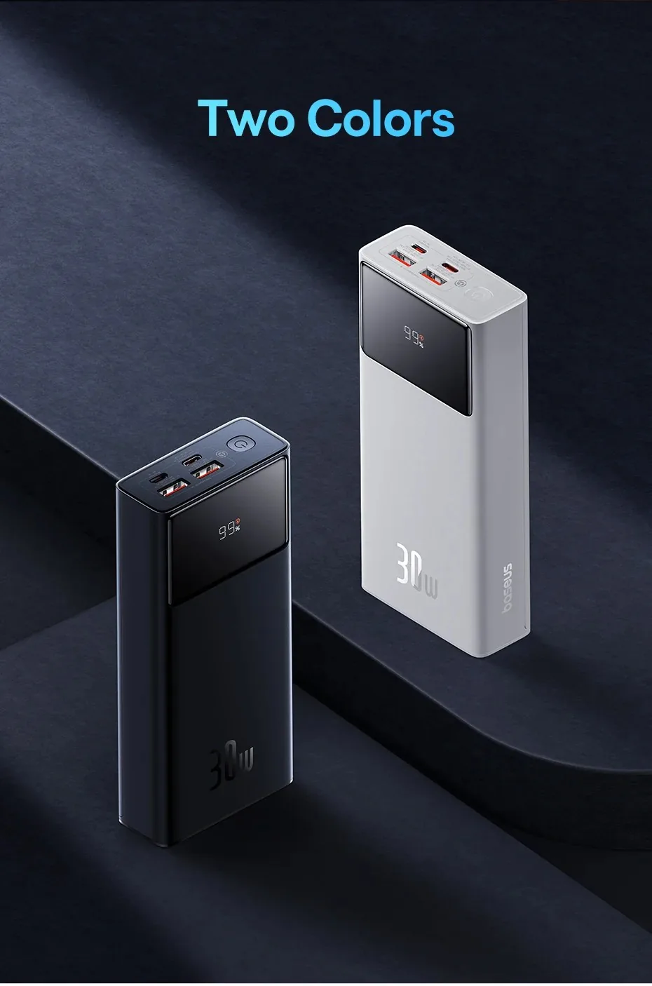 Baseus Star-Lord Digital Display Fast Charging Power Bank 20000mAh 30W Cluster Black for Sale in Pakistan