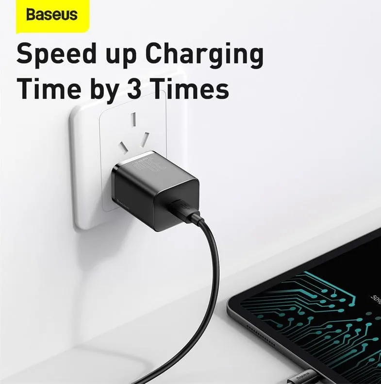Baseus Super Si Quick Charger IC 30W CN Black for Sale in Pakistan
