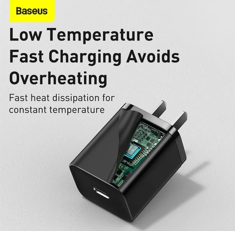Baseus Super Si Quick Charger IC 30W CN Black for Sale in Pakistan