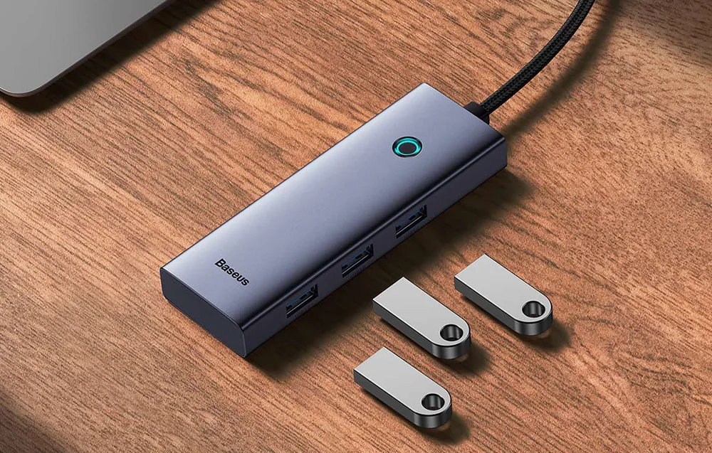 Baseus UltraJoy Series 5 in 1 USB-C to HDMI4K@30Hz+3xUSB 3.0+1xPD (grey) for Sale in Pakistan