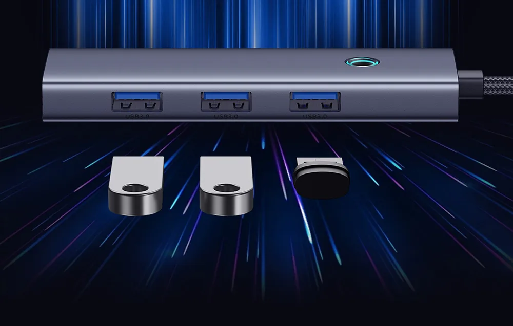 Baseus UltraJoy Series 5 in 1 USB-C to HDMI4K@30Hz+3xUSB 3.0+1xPD (grey) for Sale in Pakistan