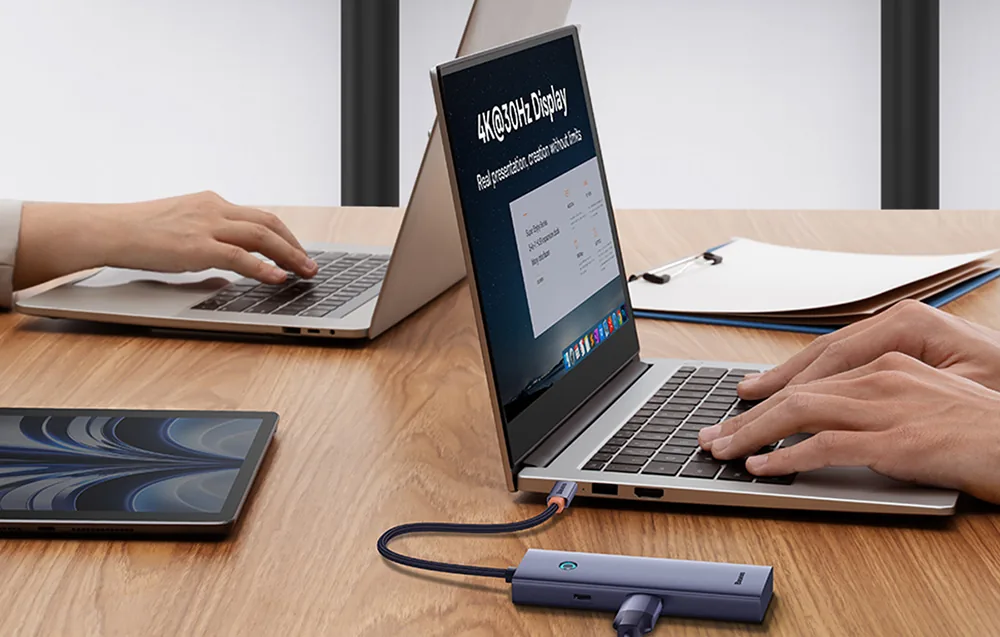 Baseus UltraJoy Series 5 in 1 USB-C to HDMI4K@30Hz+3xUSB 3.0+1xPD (grey) for Sale in Pakistan