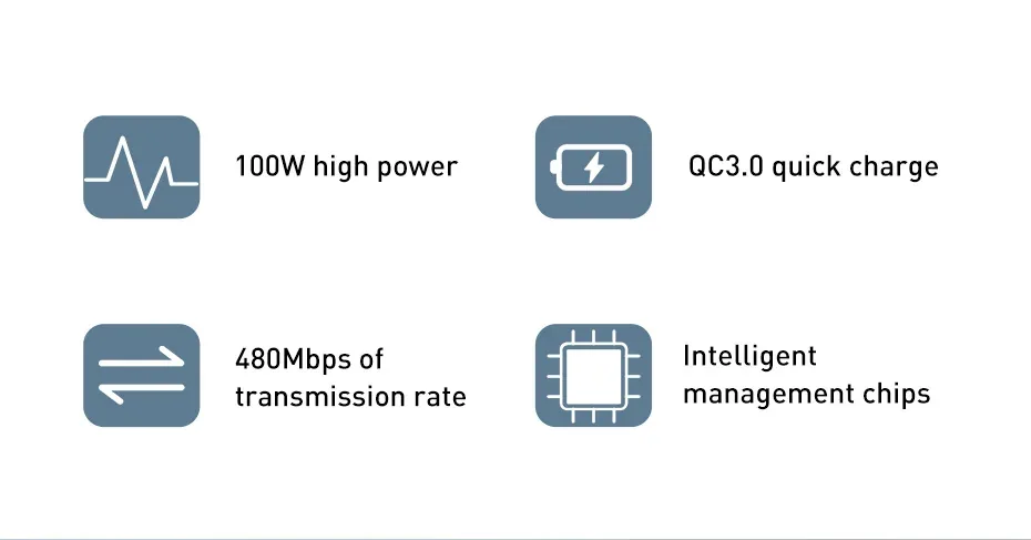 Baseus USB-C to USB-C PD QC Cable 100W 5A 2Meters for Sale in Pakistan