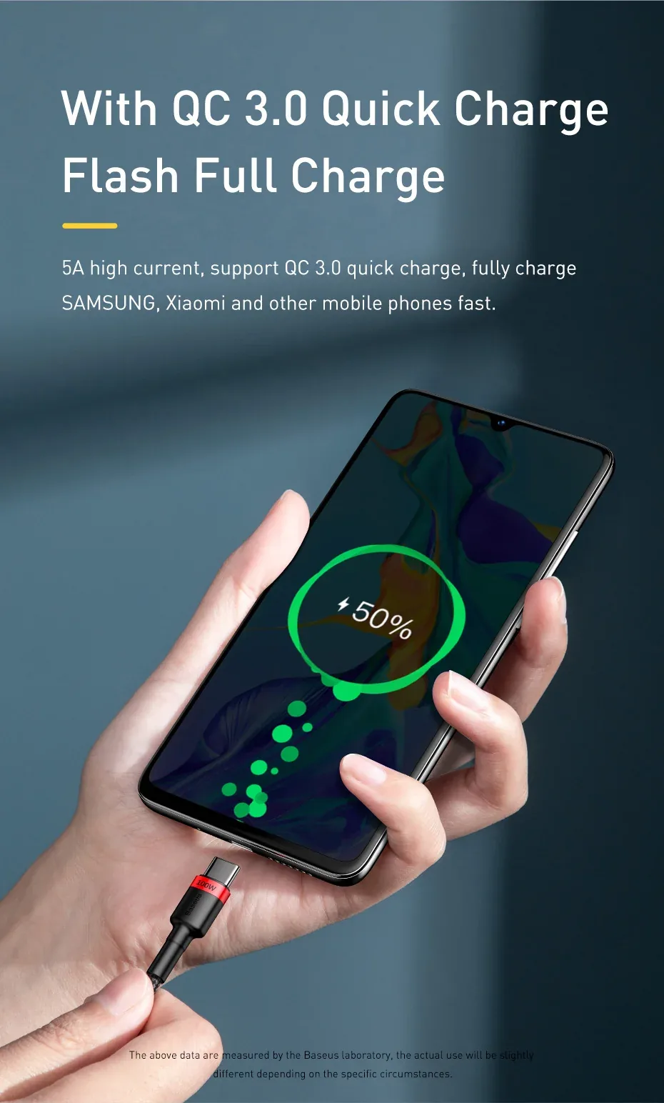 Baseus USB-C to USB-C PD QC Cable 100W 5A 2Meters for Sale in Pakistan