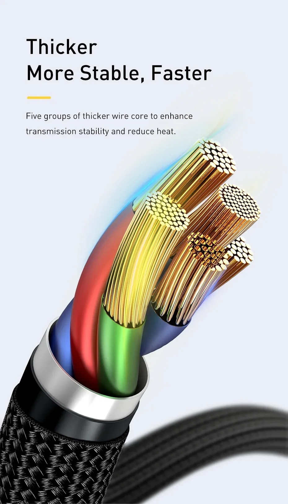 Baseus USB-C to USB-C PD QC Cable 100W 5A 2Meters for Sale in Pakistan