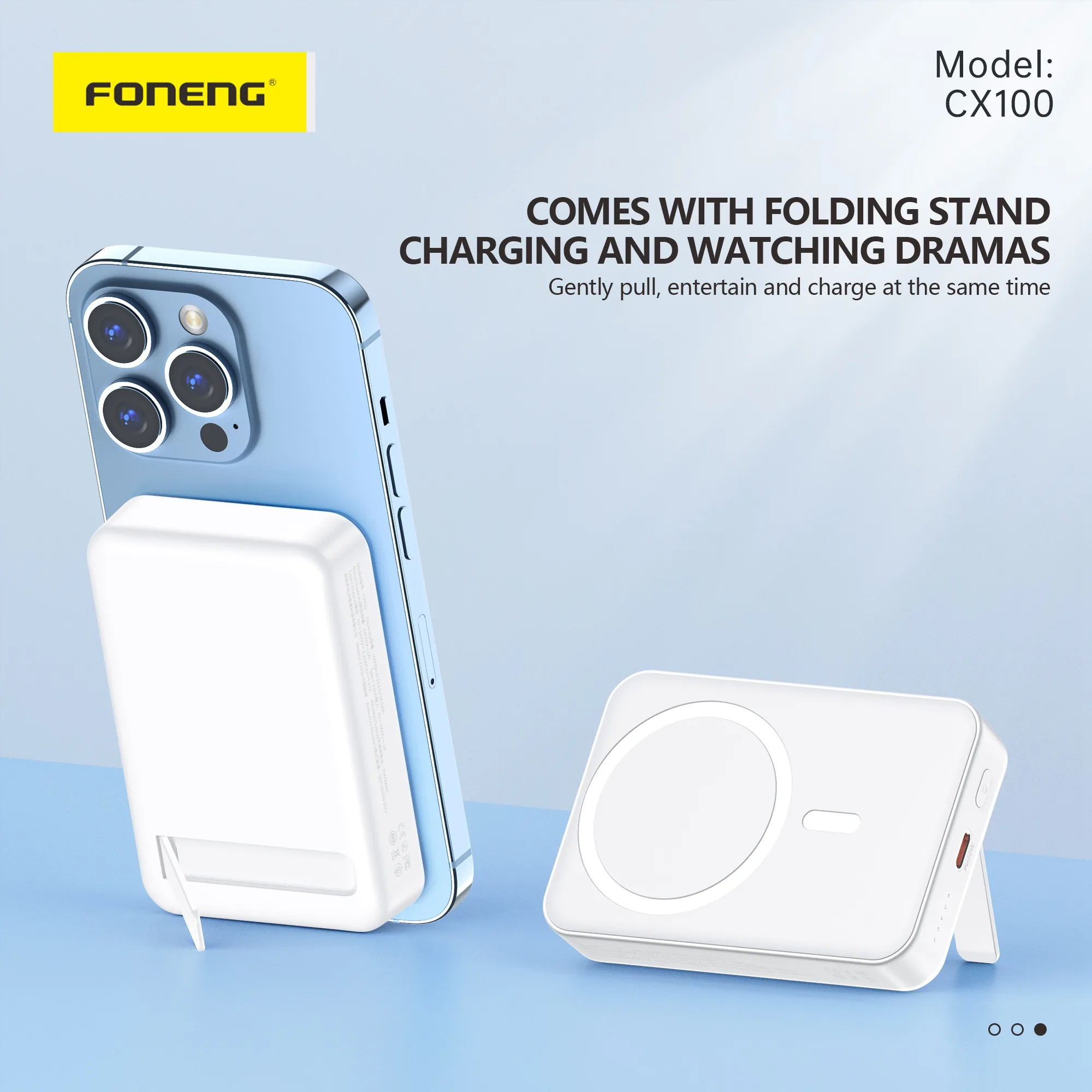 Foneng 10000mAh Magnetic Wireless Power Bank CX100 (15W) for Sale in Pakistan