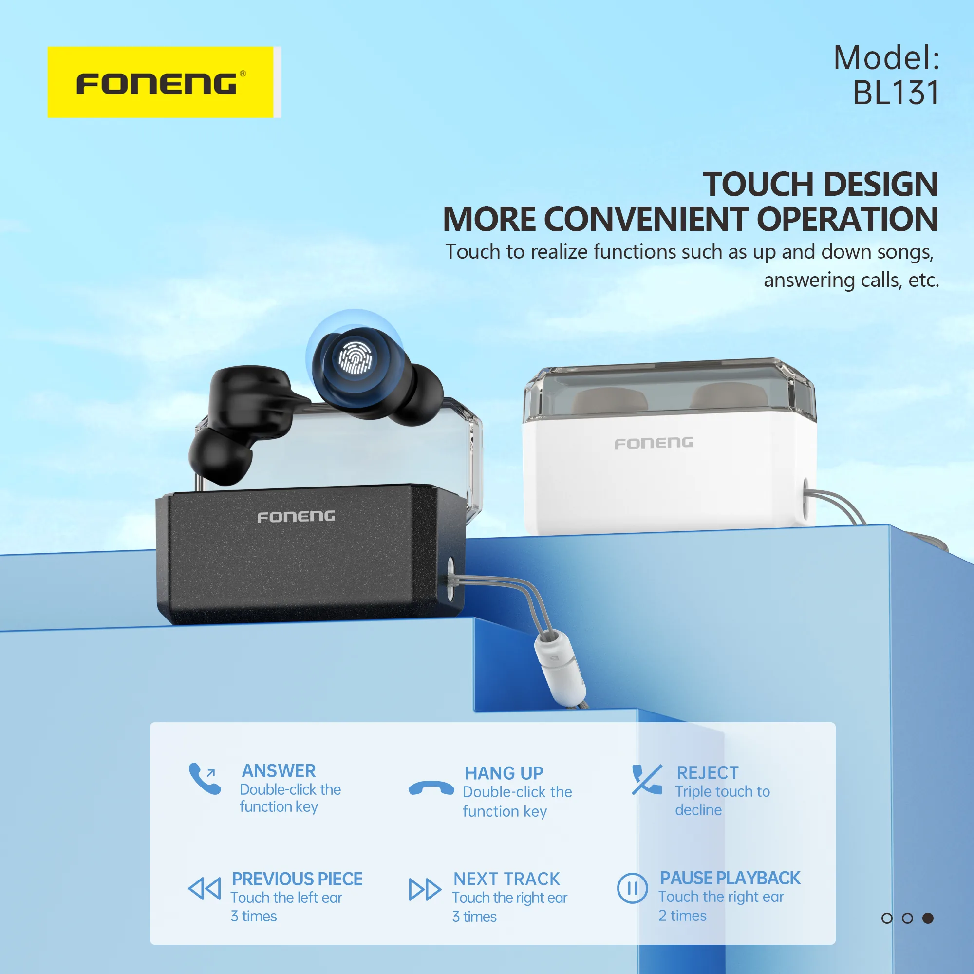 Foneng BL131 Bean Style TWS Wireless Earphone for Sale in Pakistan