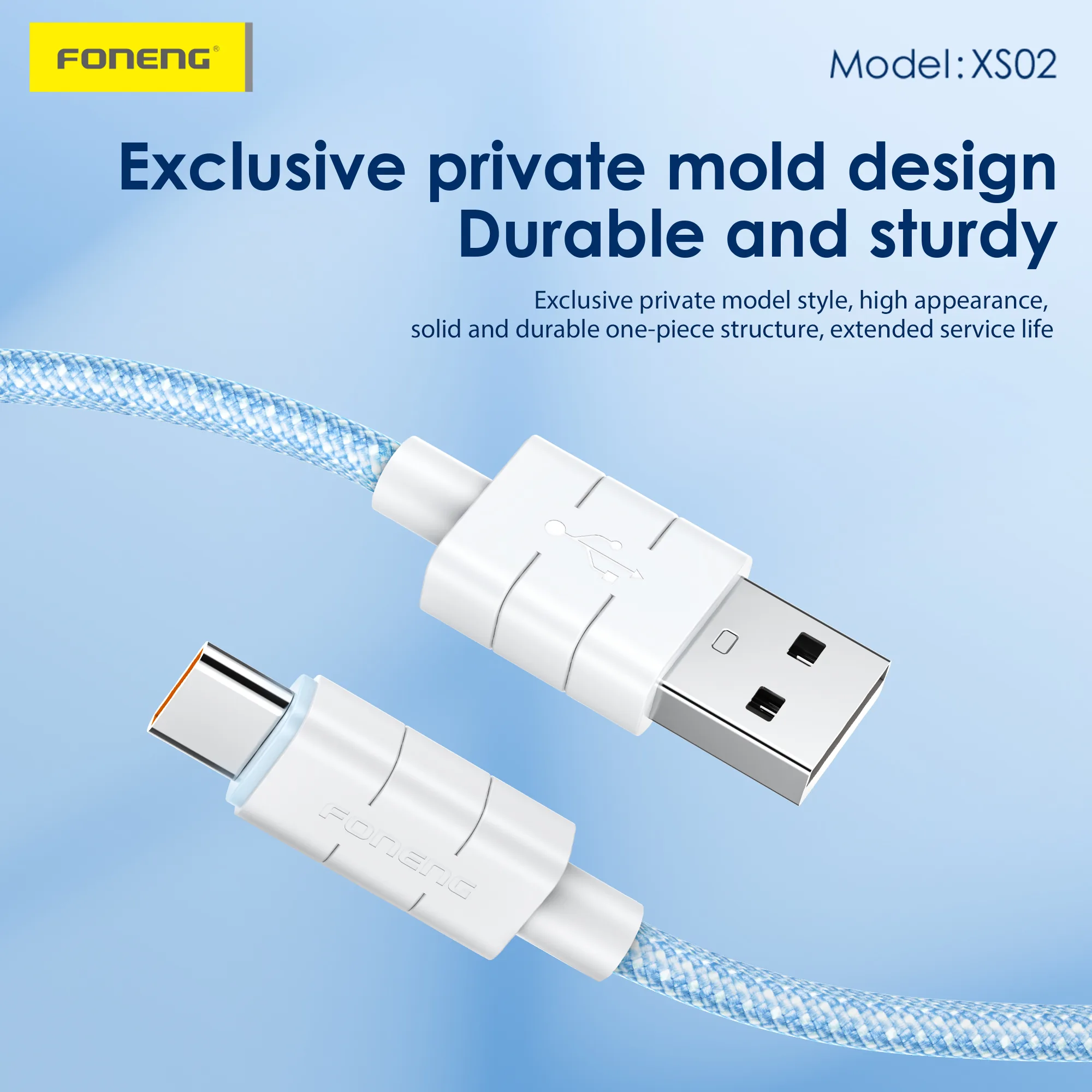 Foneng XS02 C to C Braided Fast Charge Cable (60W / 27W / 3A / 2.4A) for Sale in Pakistan