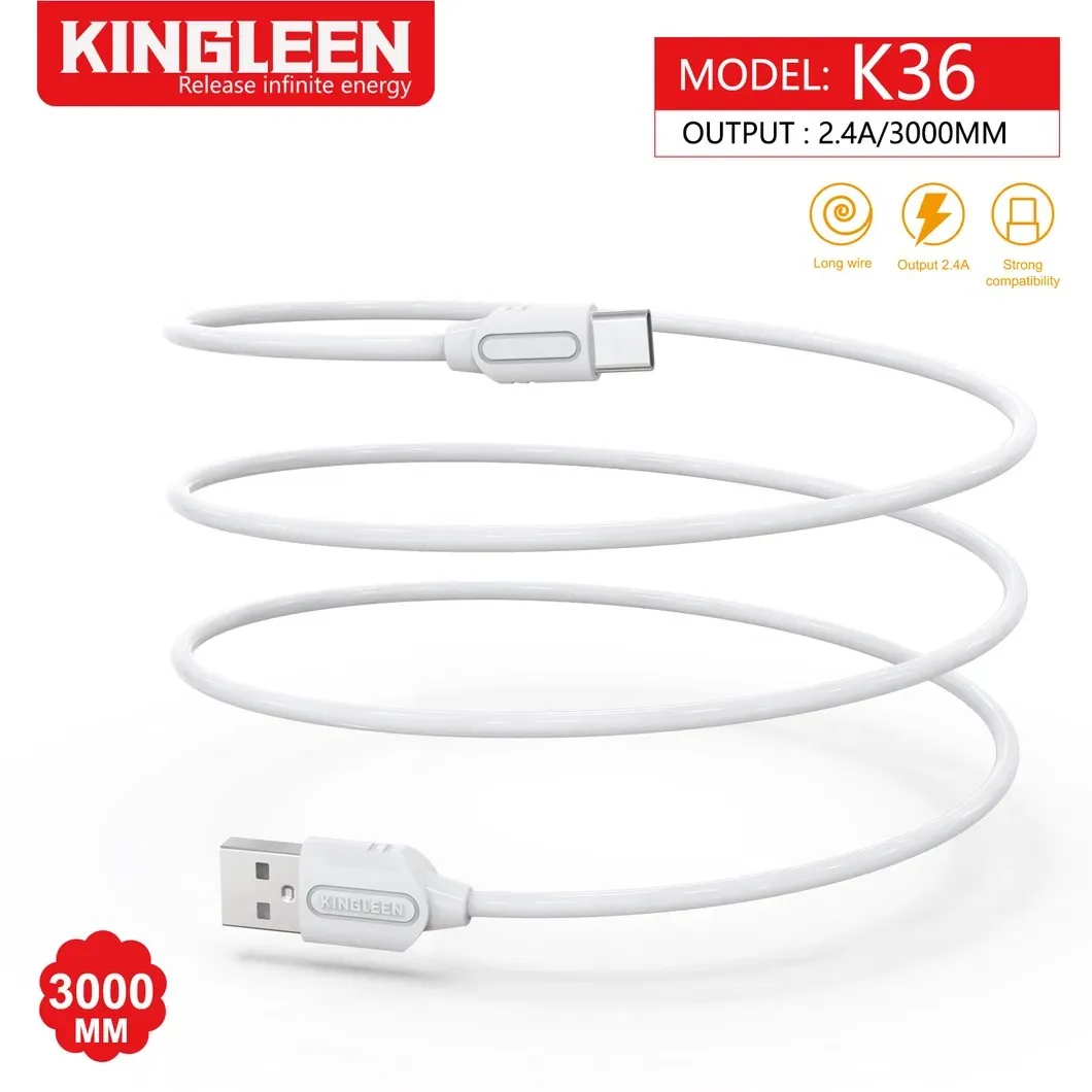 Kingleen USB To Type C Data Cable Fast Charge 3 Meters K36 for Sale in Pakistan