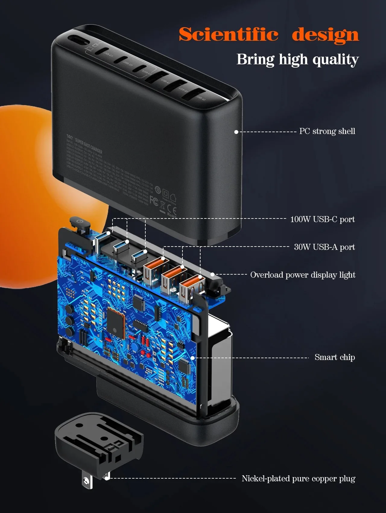 LDNIO 140W GaN Super Fast Desktop Charger A6140C for Sale in Pakistan