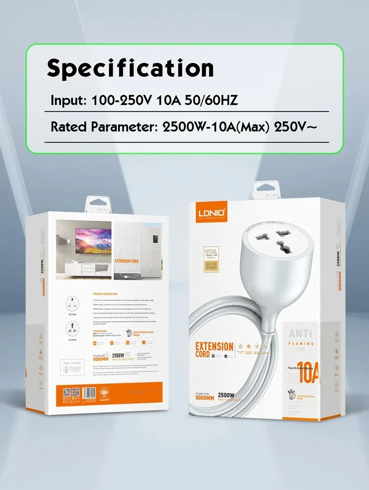 LDNIO 1AC Outlet Universal Extension Power Socket SC1017 for Sale in Pakistan