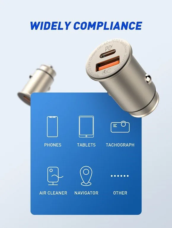 LDNIO 30W Ultra Mini Zinc Alloy Shell Car Charger C506Q for Sale in Pakistan
