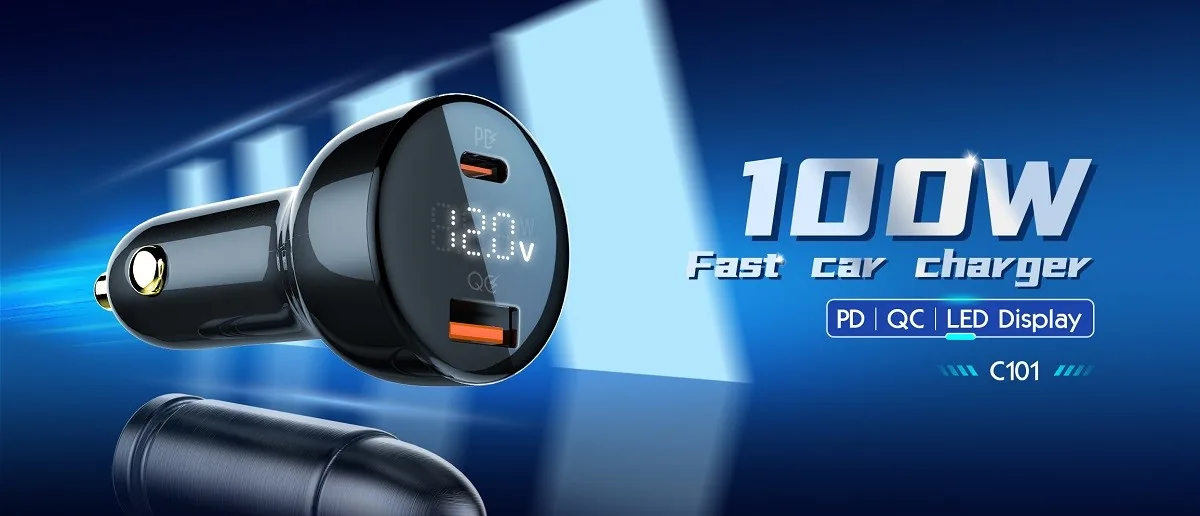 LDNIO C101 100W C+U Full Protocol Fast Car Charger for Sale in Pakistan