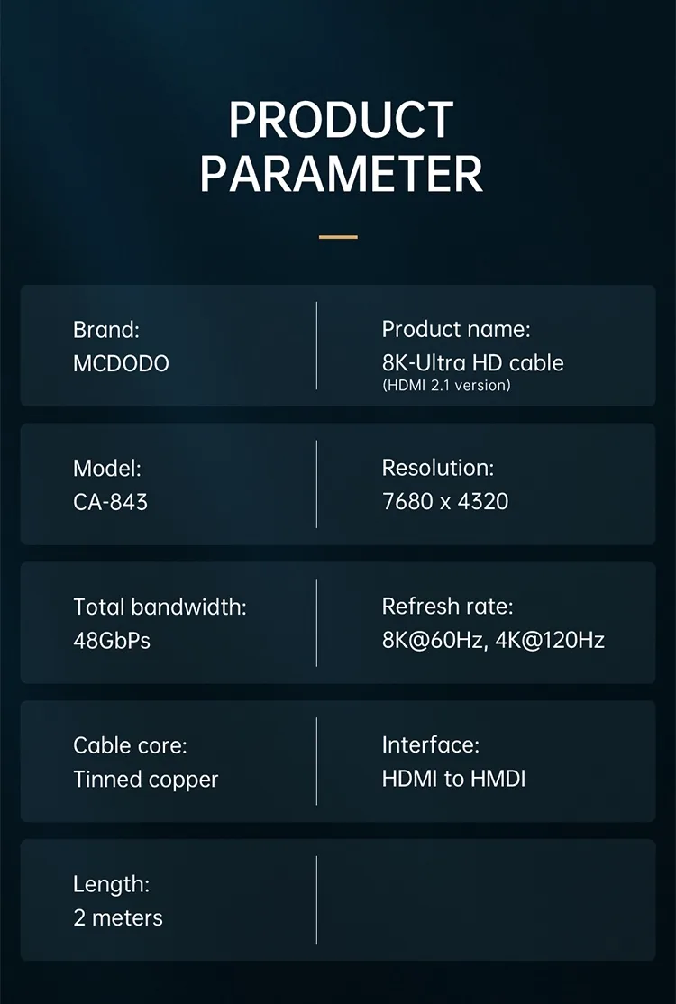 MCDODO 8K 2M HDMI Cable CA-8430 for Sale in Pakistan