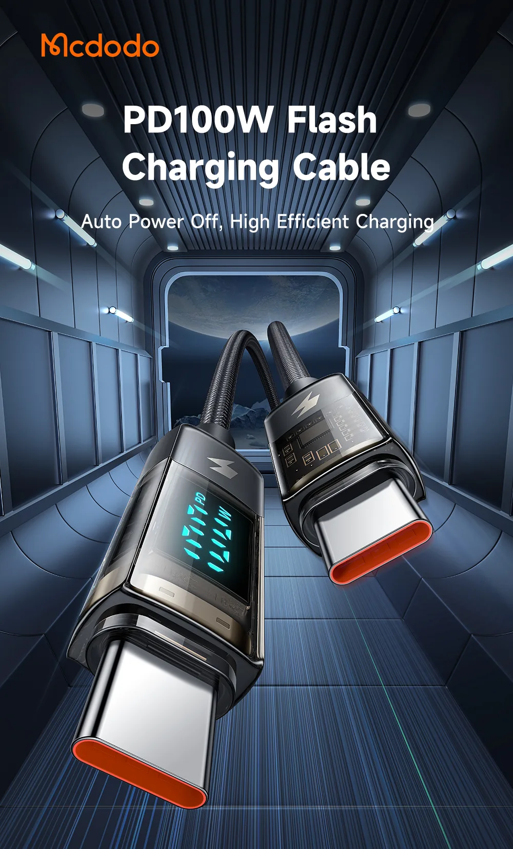 Mcdodo CA-3610 Type-C To Type-C 100W Digital Display Charging Data Cable â 1.2M for Sale in Pakistan