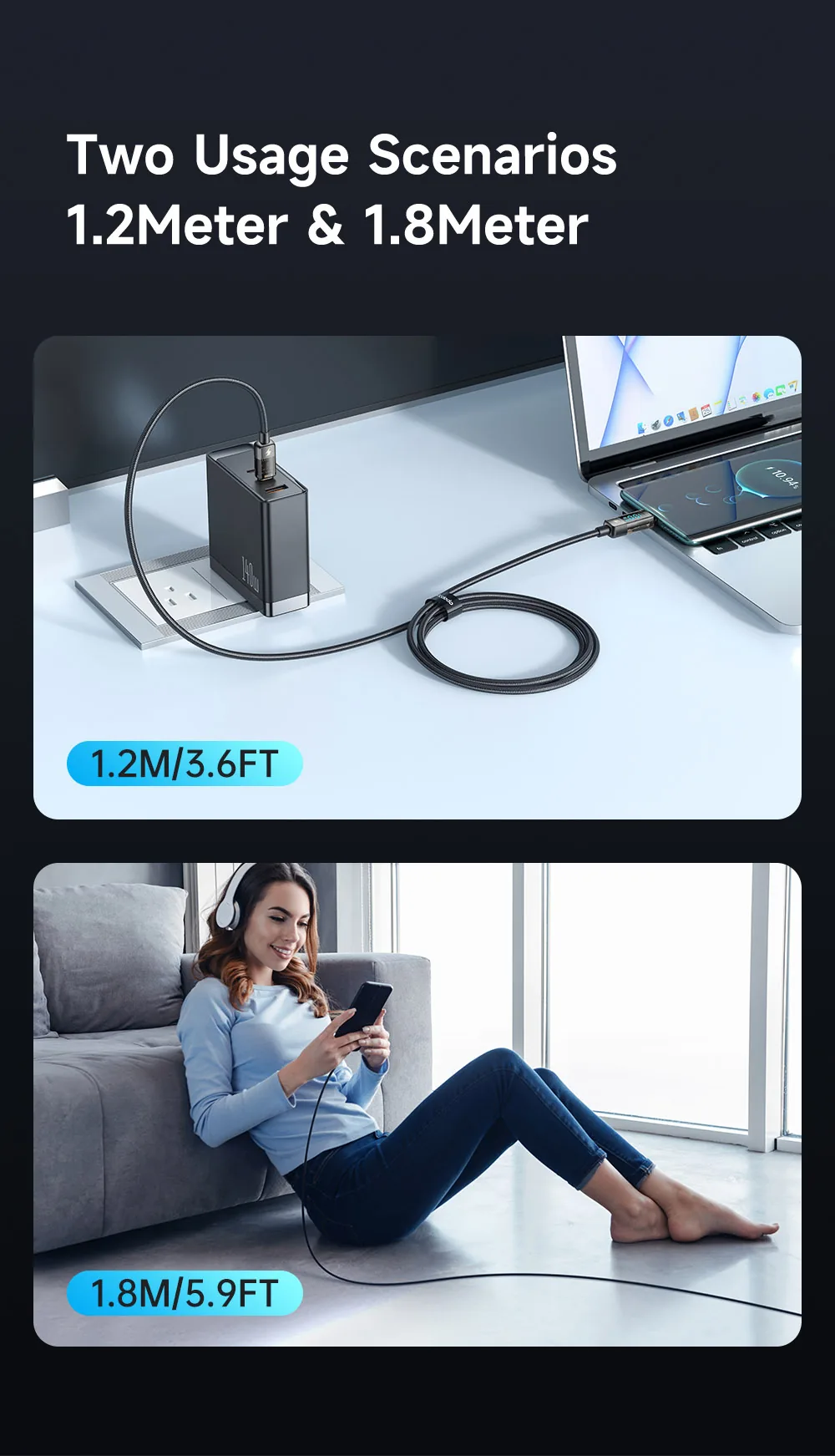 Mcdodo CA-3611 Type-C To Type-C 100W Digital Display Charging Data Cable for Sale in Pakistan