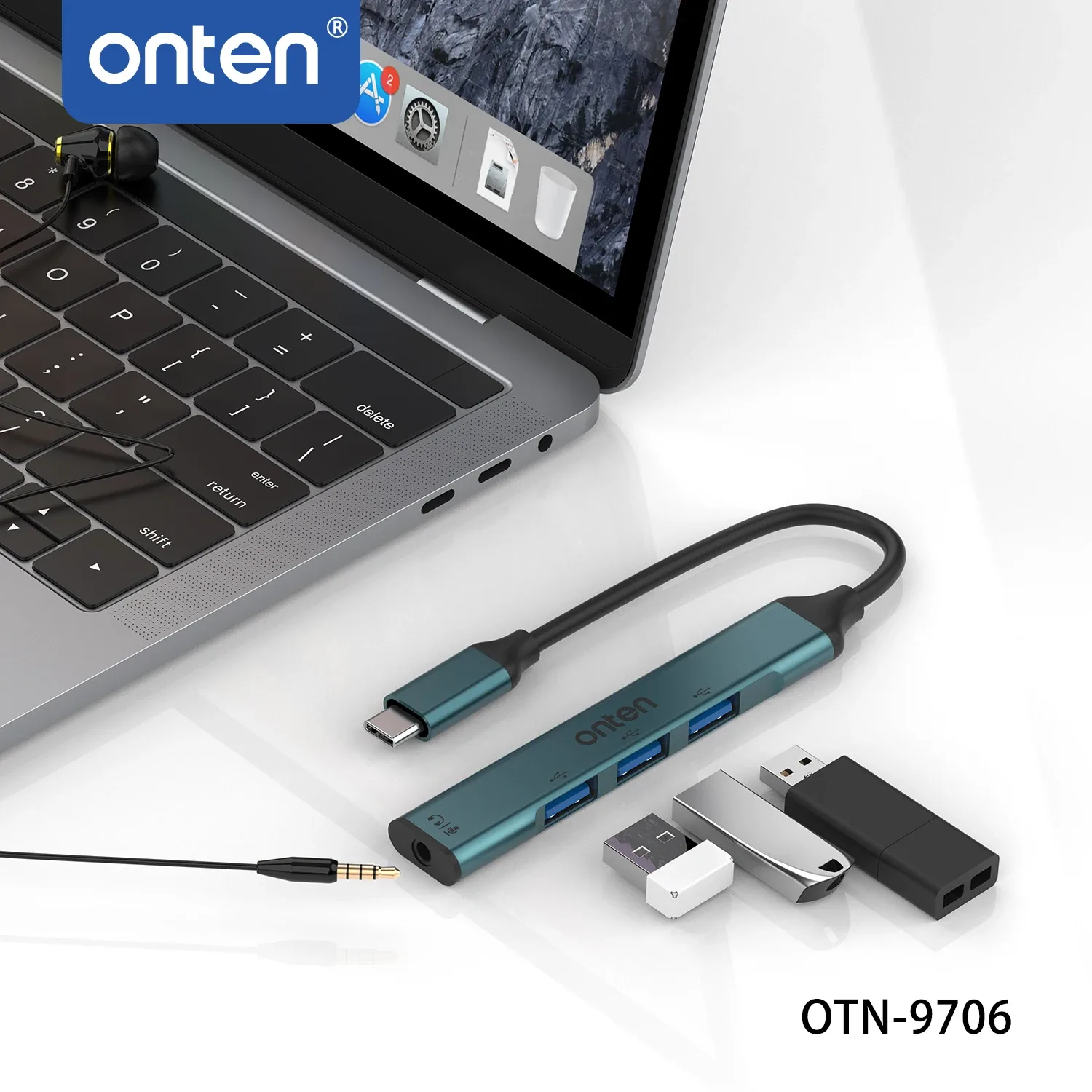 Onten 4-in-1 USB-C Multifunctional Hub OTN-9706 for Sale in Pakistan