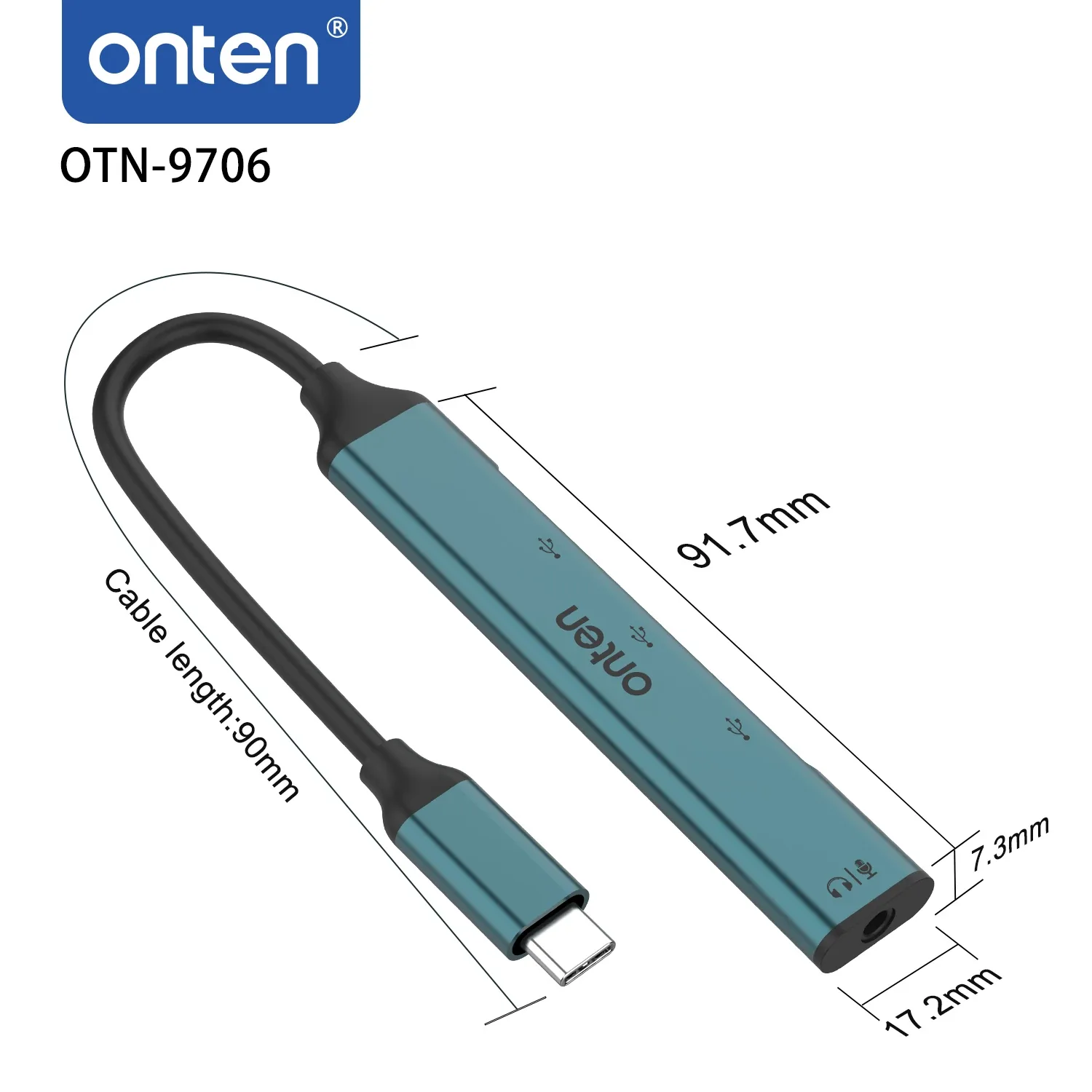 Onten 4-in-1 USB-C Multifunctional Hub OTN-9706 for Sale in Pakistan