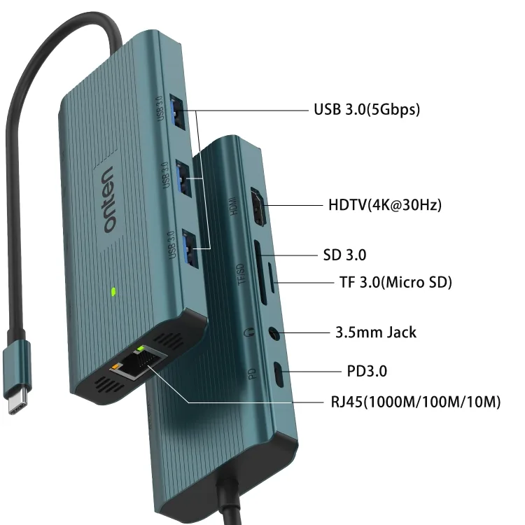 Onten 9 in 1 USB-C Multi-Function Docking Station UC961 for Sale in Pakistan